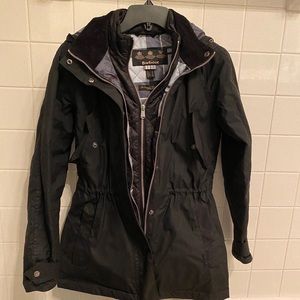 Barbour Waxed Hooded Navy Jacket